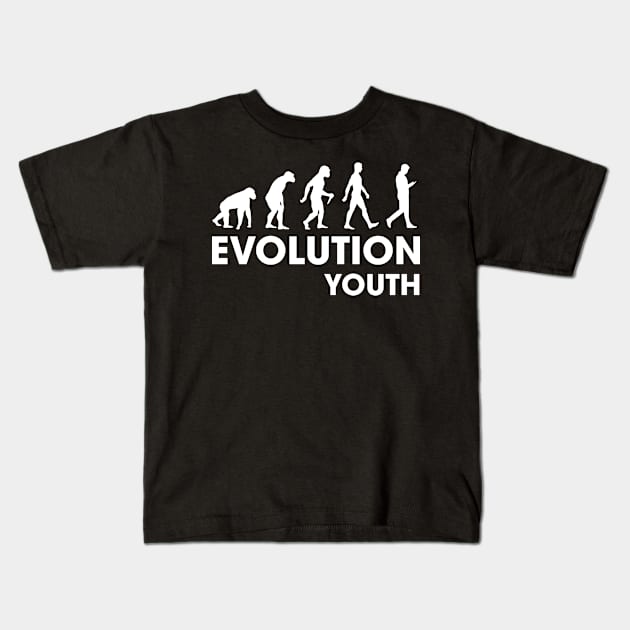 Evolution Of Youth Kids T-Shirt by JamesBennettBeta